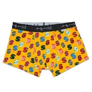 Andy Warhol Men's Dollar Trunks Boxer Briefs Money Happy Socks Size Large